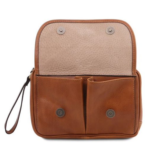 Ivan - Leather handy wrist bag for men